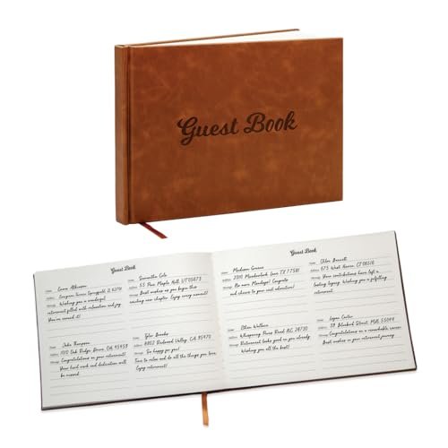 Modern Album Designs Brown PU Leather Guest Book