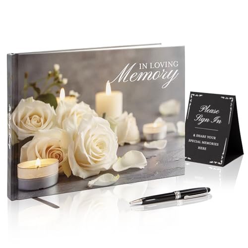 Modern Album Designs Rose Hardcover Funeral Guest Book