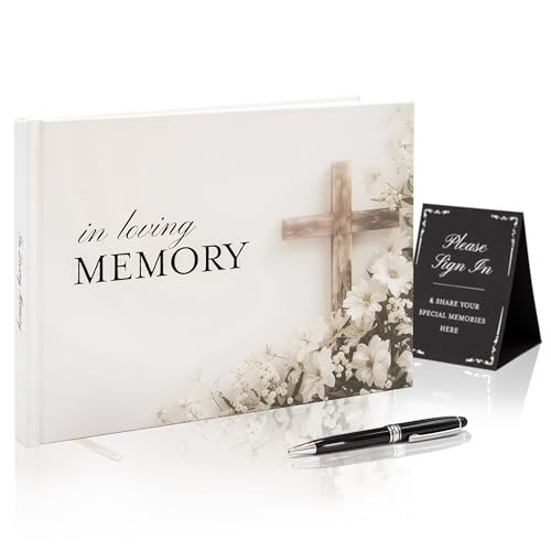Modern Album Designs Cross Hardcover Funeral Guest Book