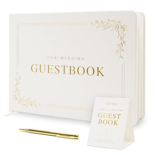 Modern Album Designs Floral Embossed Wedding Guest Book Set